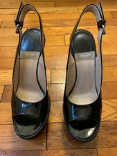 Black Baldan Platform Wedge Patent Leather 39/9, Value over $600