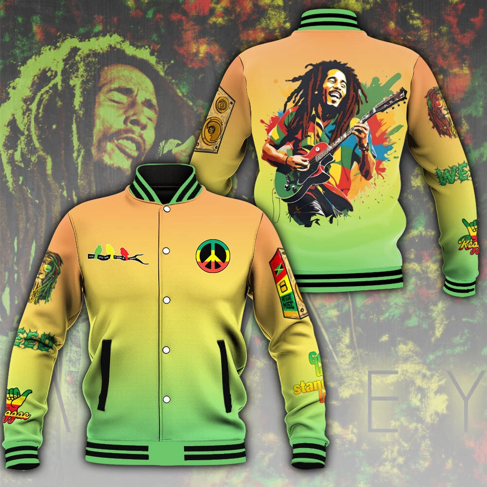 Bob Marley Music Baseball Jacket For Fan