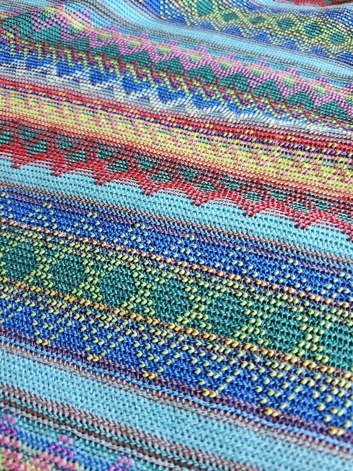 Retro Knit Fabric Colorful 54" x 56" *Read* - Image 3 of 4