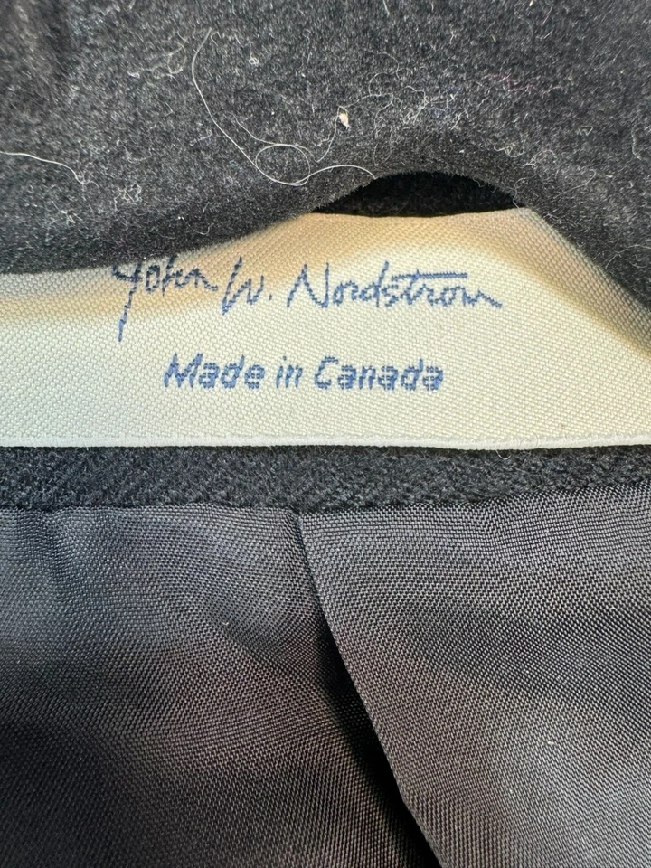John W. Nordstrom 男式黑色羊绒西装外套夹克尺寸 42 L-T 加拿大制造 — 第 2/4 张图片