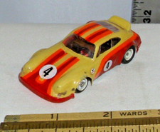 AURORA AFX PORSCHE CAN AM G-PLUS LEXAN HO SLOT CAR YELLOW