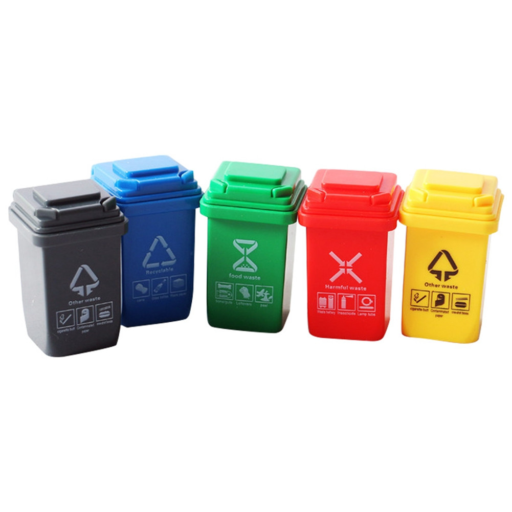 5Pcs Doll House Miniature Trash Can Model Accessories Furniture Toys9743