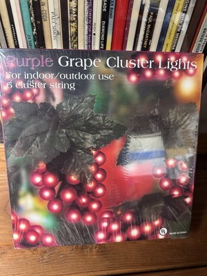 Vintage Costco Purple Grape Cluster Lights Lot of 2 NIP Wine Decor String Sealed