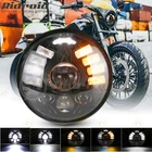 For Harley Softail Standard FXST 5-3/4" 5.75 inch LED Headlight with Turn Signal