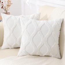 decorUhome Spring Throw Pillow Covers 18" x Pack of 2 , Cream White