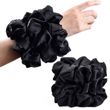 CEELGON Black Big Scrunchies for Women 1 Count Pack of 6 , Oversized