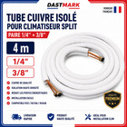 Tube Cuivre Isolé 1/4'' + 3/8'' Climatisation Split Raccord Climatiseur 4m