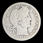 1911 Barber Silver Quarter