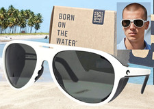 COSTA DEL MAR hull white/gray GRAND CATALINA polarized 580G sunglasses NEW 