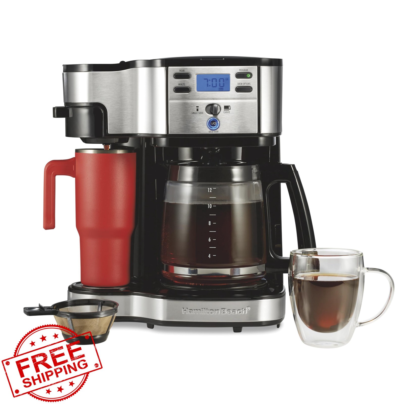 12 Cup Single Serve Black/steel 49980