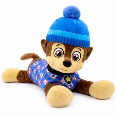 Paw Patrol Chase XL 50 cm Kuscheltier mit Wollmütze Offizielles Lizenzprodukt