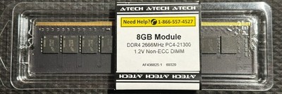 NEW A-TECH 8GB DDR4 2666MHz PC4-21300 Desktop RAM DIMM Sealed Non-ECC