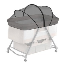 Portable Bassinet Cover with Two-Way Zipper  Mosquito Net - Pet Protection Bla