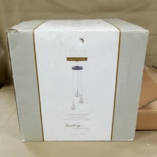 Patriot Lighting 3 Pendent Teardrop Collection Chrome Finish Glass-Missing Bulb 