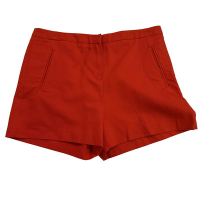 LACOSTE Women's Preppy Cotton Linen Blend Shorts Size 8 Orange NWT $125