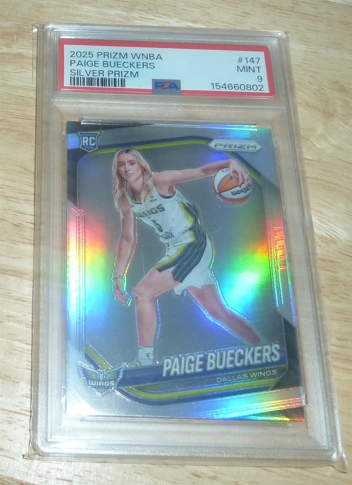 PSA 9 2025 Prizm WNBA PAIGE BUECKERS Silver Prizm RC Rookie # 147 Wings