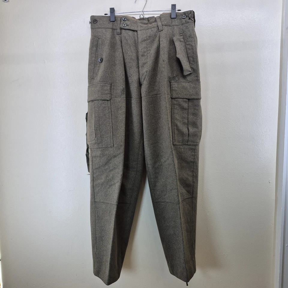 Vintage 60s Niemann and Co Pants Men's 36x30 Military Field Wool Cargo Utilty  - Image 3 of 4