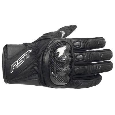 RST Stunt 3 Damen Leder Motorrad Motorrad Handschuhe schwarz