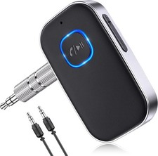 COMSOON Bluetooth Receiver for Car, Noise Cancelling 3.5mm AUX Black Silver