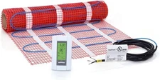 10 sqft Heated Floor Mat Kit, 120V Electric Radiant Floor Heating System Tile