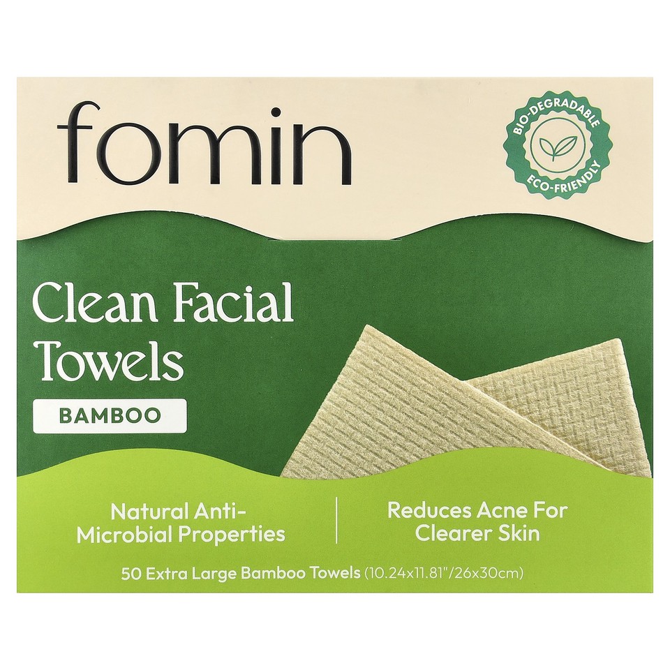 Clean Facial Towels, Bamboo, Extra Large, 50 Towels