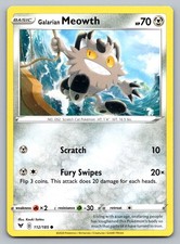 Pokemon TCG SWSH04: Vivid Voltage Galarian Meowth 112/185