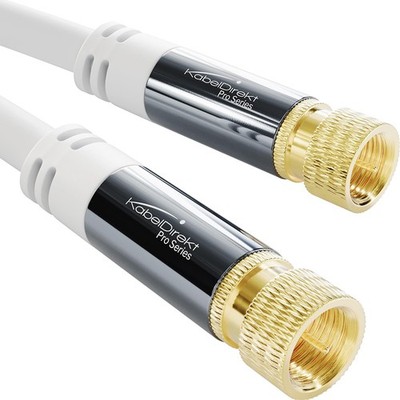 SAT Kabel 1m Koaxialkabel 4K F-Stecker DVB-T2/C/S2 KabelDirekt Weiß