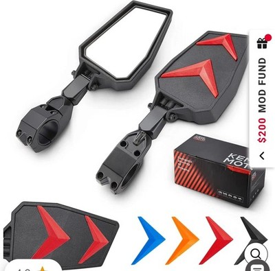 NEW KEMIMOTO UTV Side View Mirrors Can Am Maverick X3/ RZR w/ 1.75''-2'' Roll Bar