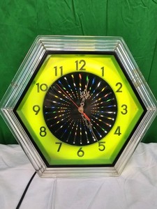 VINTAGE 17" LIGHTED KALEIDOSCOPE PSYCHEDELIC ELECTRIC WALL CLOCK WORKING!