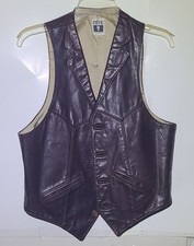 Vintage Men s Frye Brown Leather Vest Size 40 Hipster