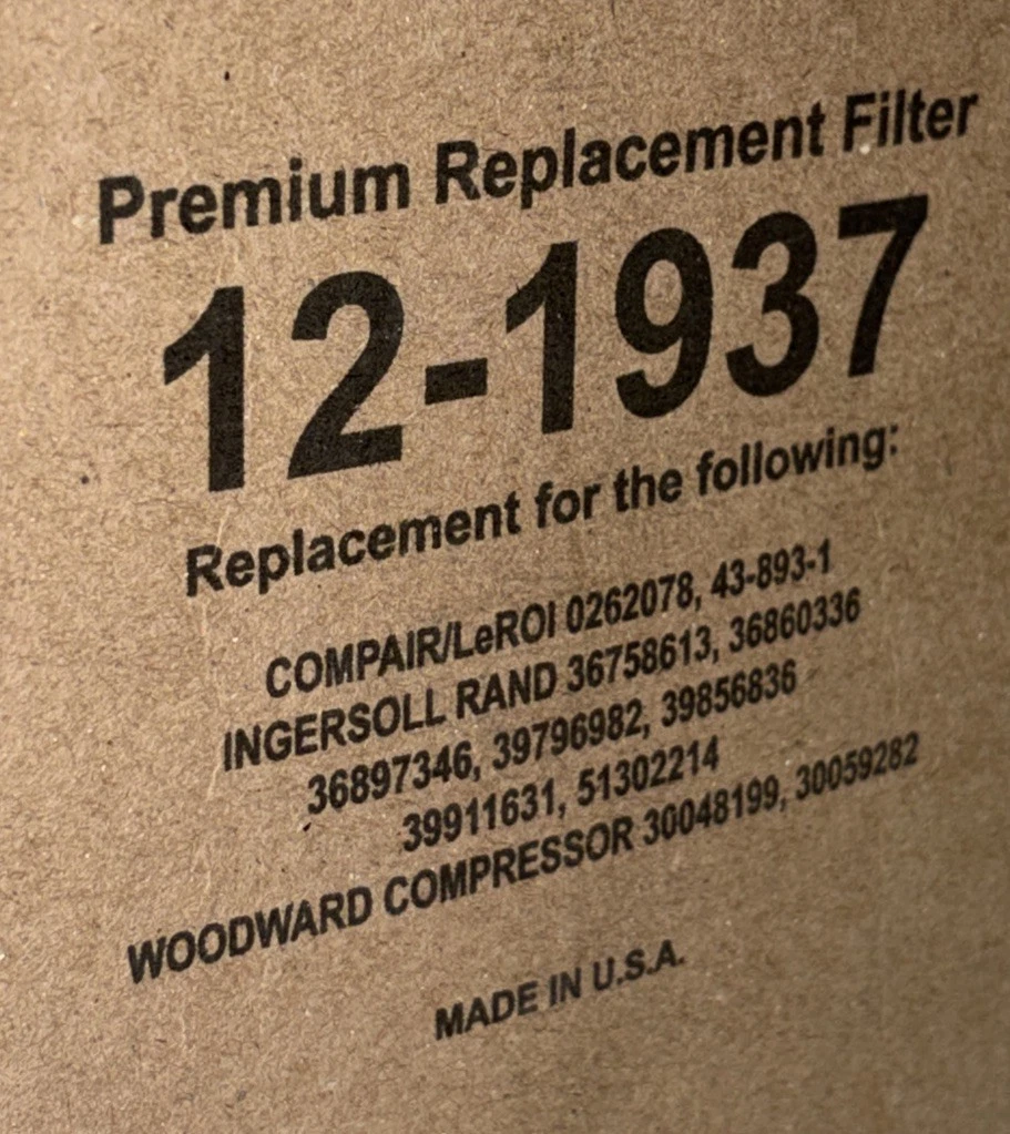 Filtro de compresor de reemplazo 12-1937 foto 3