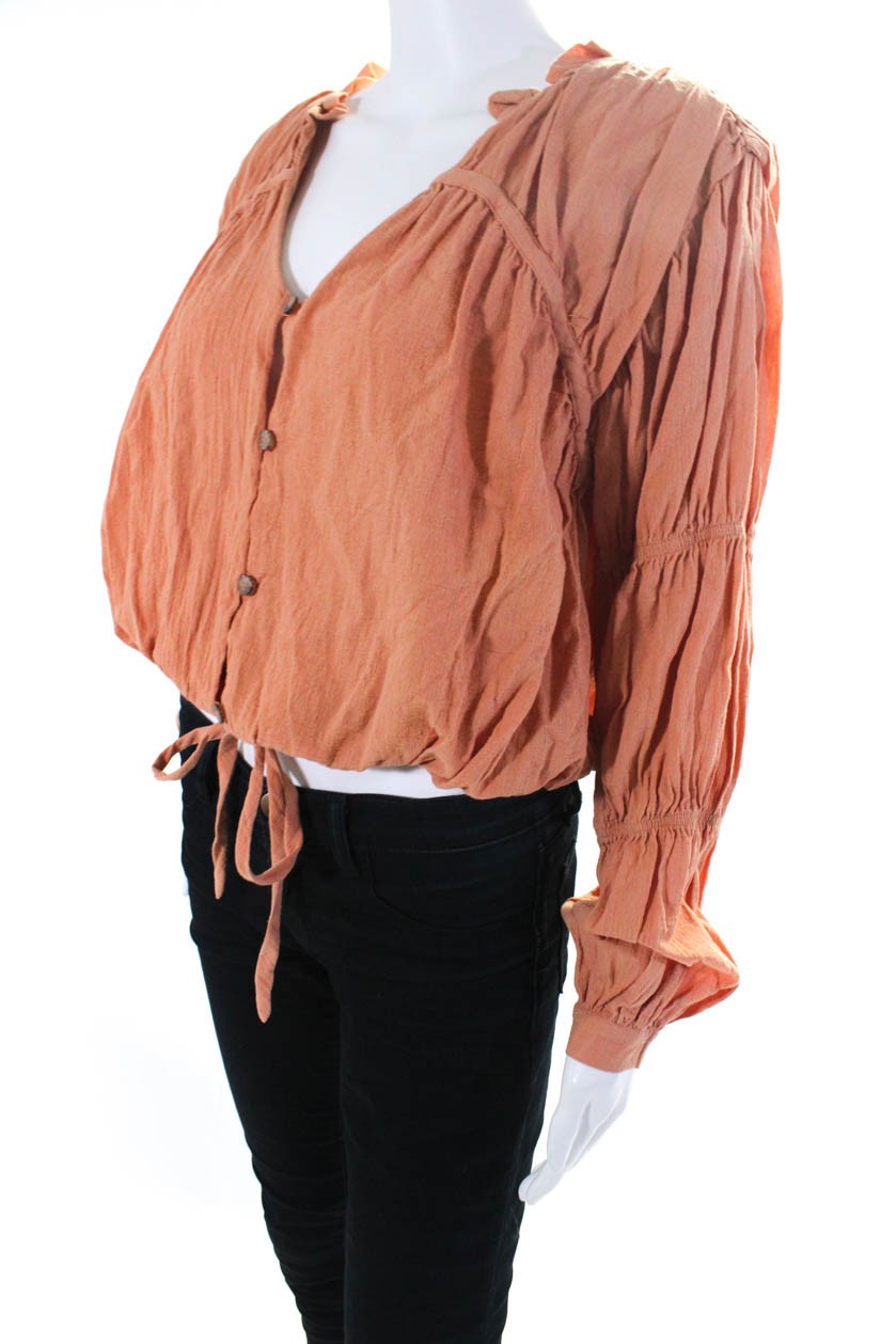 Love, Whit by Whitney Port Womens Sand Stone Peasant Top Size 6 14093696