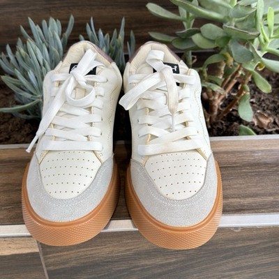 ASH Moonlight White Leather Suede Gum Sole Low Top Sneakers EU 39 Womens