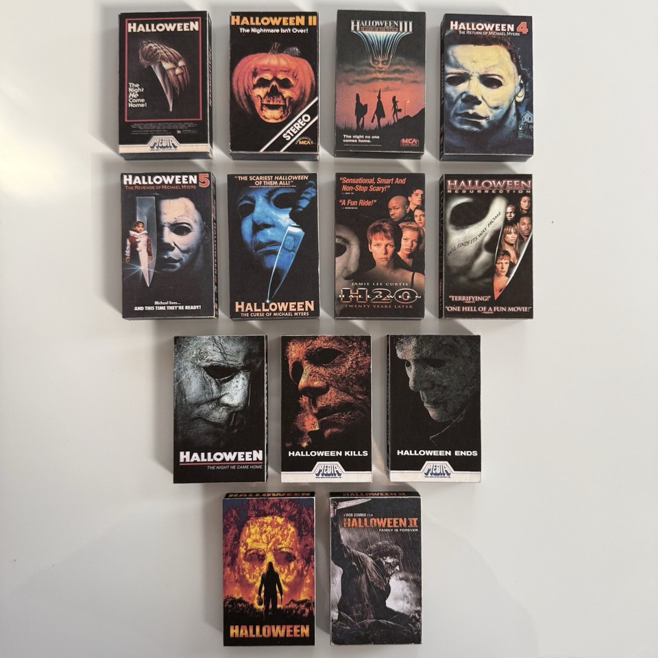 A 3D mini VHS refrigerator magnet of Halloween's Michael Myers — peak horror-fan fridge flex that's small, cheap, and instantly recognizable.