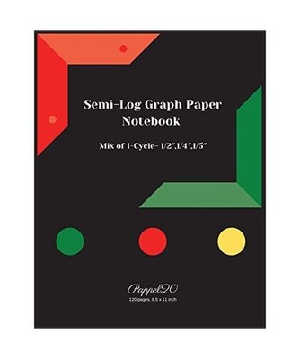 Semi-Log Graph Paper Notebook: 1-Cycle Mix of 1/2 , 1/4 , 1/5 