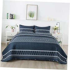 Navy Quilts Queen Size, 3 Pieces Queen Quilt Queen 90 96 in 02 - Navy