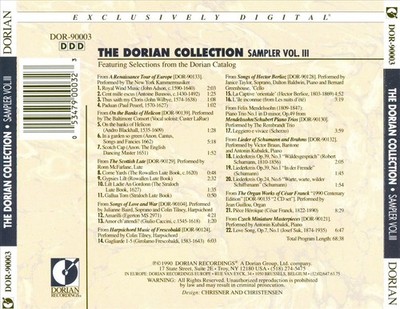 THE DORIAN COLLECTION, SAMPLER VOL. 3 NEW CD