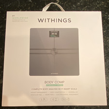 Withings Body Comp Wi-Fi Smart Body Analyzing Bathroom Scale midnight blue glass