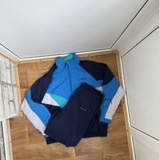 Vtg 80s Adidas Trefoil Striped Windbreaker Tracksuit Track Jacket Pants Large