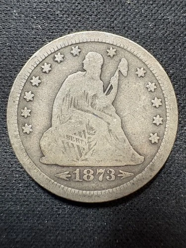 1873-S Seated Liberty Quarter - With Arrows - San Francisco Mint - Silver - VG/F