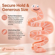 Pink Cartoon Snake Hair Clips 3Pcs Cute Worm Hair Claws Clamp Fits Thick Funny