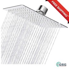 Luxury 8 Inch High Pressure Square Shower Head - 304 Stainless Steel & Chrome