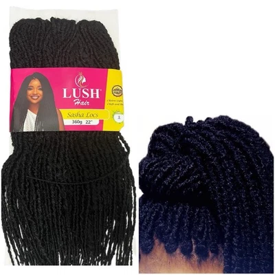 Lush Sasha Locs Crochet Hair Extensions 1 Pack, 90 Strands 22”