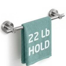 No-Drop Suction Cup Towel Bar with 22 Lb Capacity, 18/8 Stainless 16 Inch, 18/8