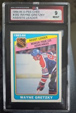 1984/85 O-PEE-CHEE NHL HOCKEY CARD #382 WAYNE GRETZKY LEADER KSA 9 MINT