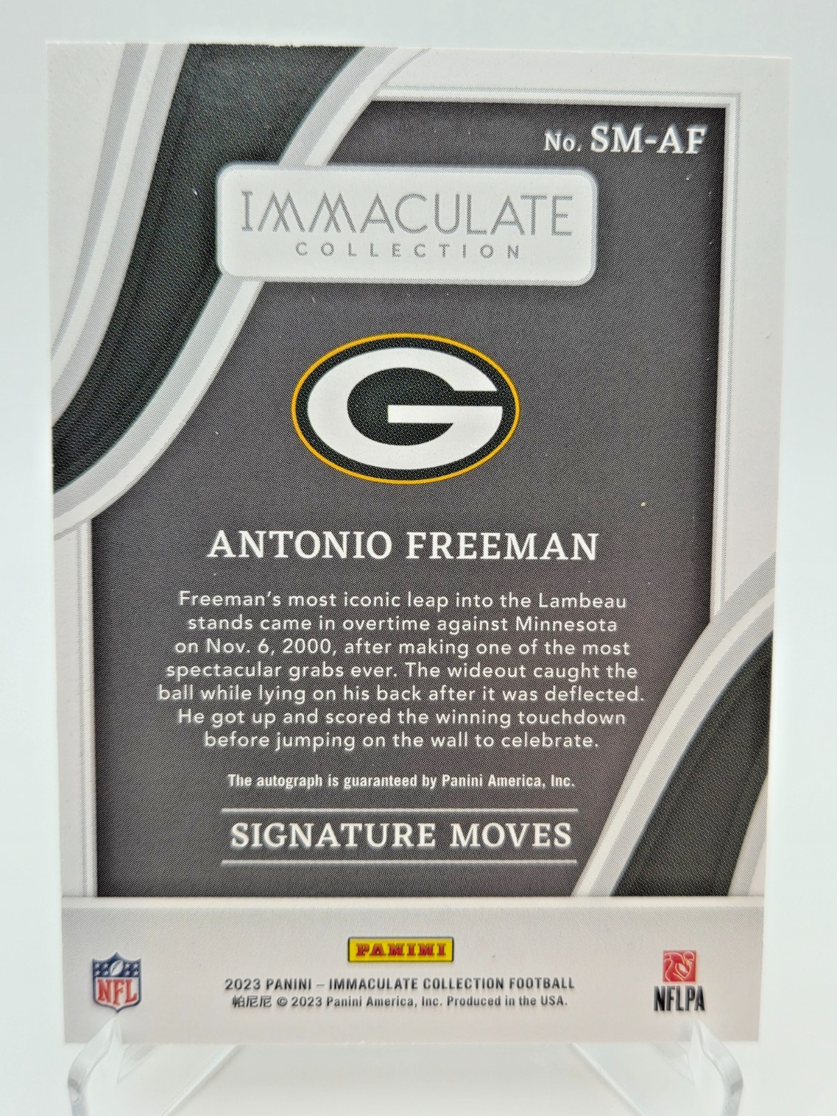 2023 Panini Immaculate Antonio Freeman Signature Moves Auto On Card 3/25 Packers view 3