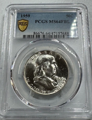 1959  Franklin US Half Dollar,   MS64 by PCGS,   FBL,   SUPERB looking coin!!!