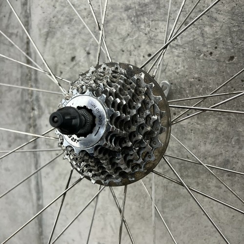 Vintage 700c Aero Wheel Set Felt Alex R500 QR Rim 32 130 7s 8s 9s