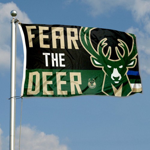 Milwaukee Bucks Fear the Deer Grommet Flag - Picture 3 of 7