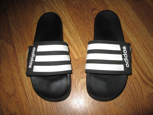 Mens ADIDAS slides sandals sz 6 black soccer